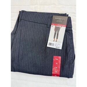 Rafaella Dress Pants Womens 14 Gray Stretch Comfort Ankle Pull On Career Trouser